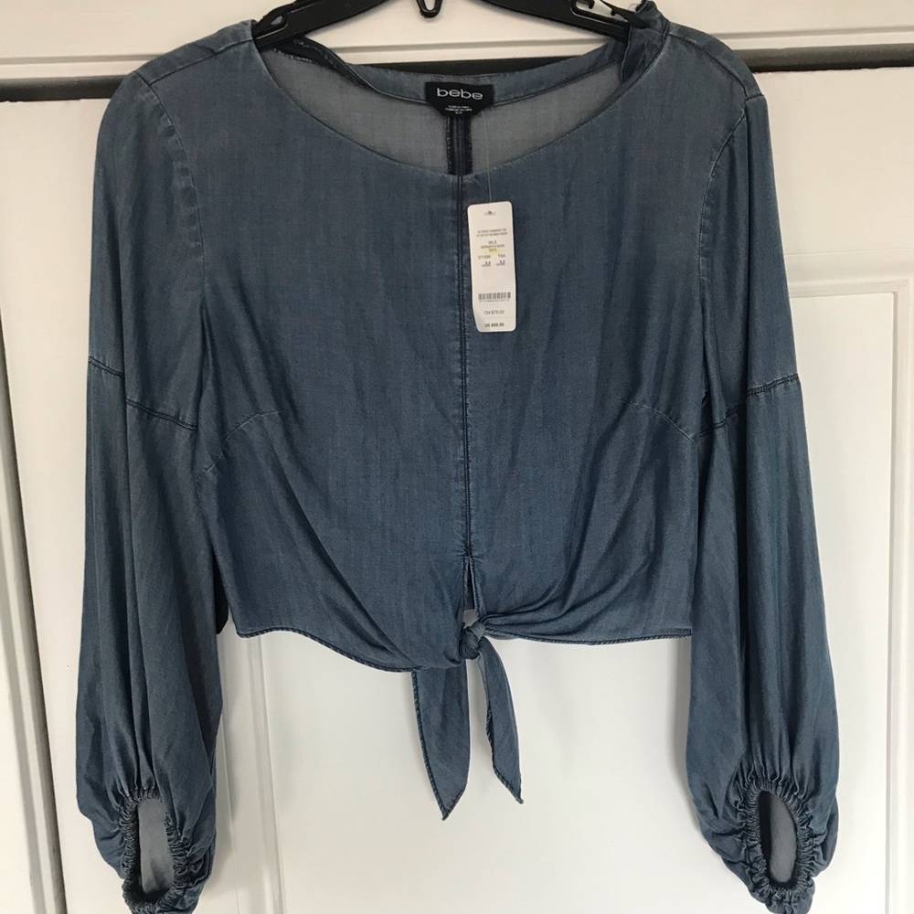 Flirty chambray crop top!
